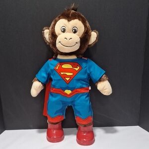 Build-A-Bear BAB Stuffed Monkey in Superman Costume